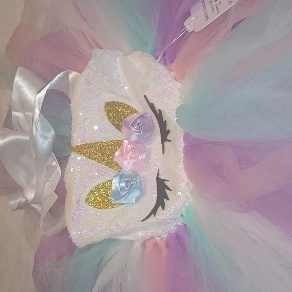 Unicorn Tutu Dress with Gold Accents